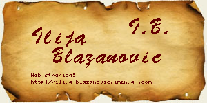 Ilija Blažanović vizit kartica